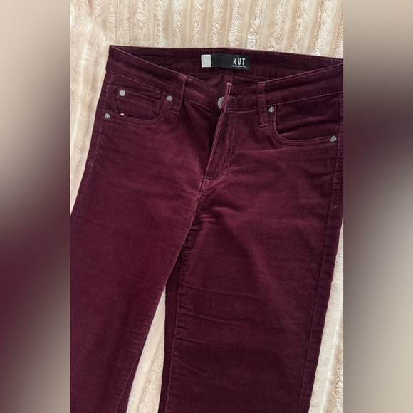 Kut from the Kloth Baby Bootcut Burgundy Corduroy Jeans - Picture 2 of 8
